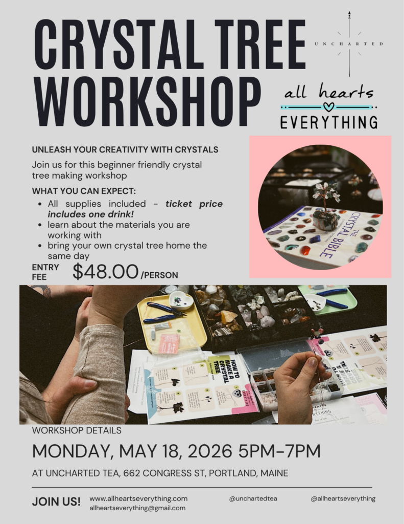 Crystal Tree Workshop at Uncharted Tea